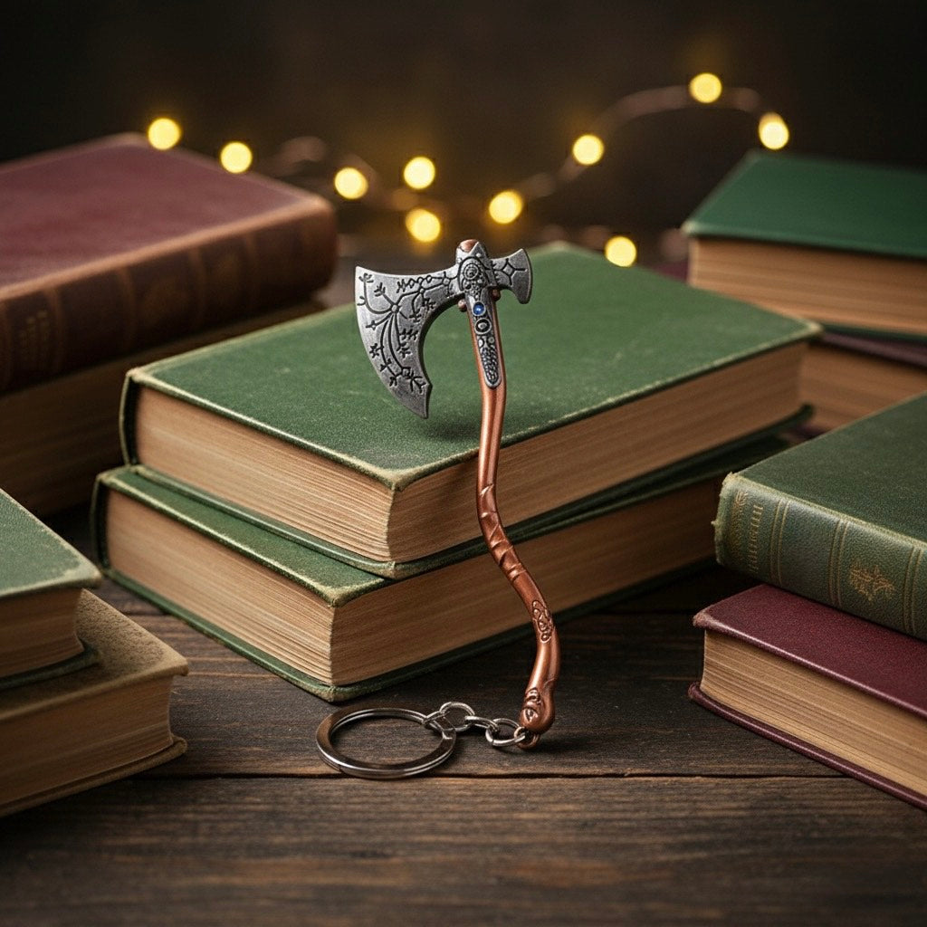 God of War Leviathan Axe keychain inspired by Kratos’ weapon from the video game
