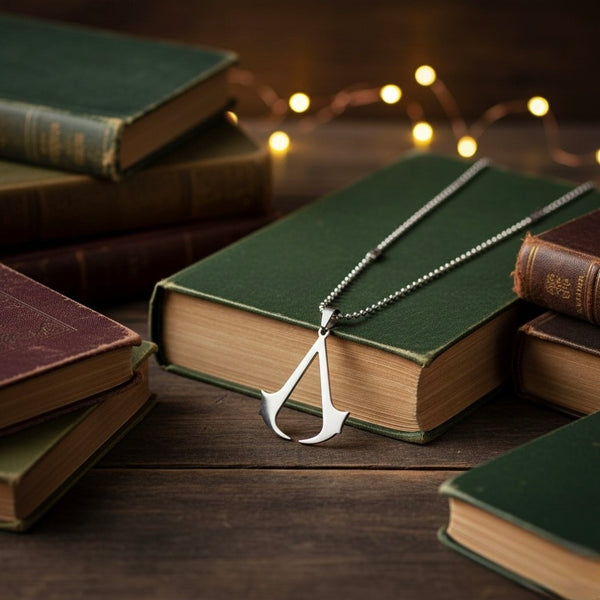 assassins creed symbol front silver pendant