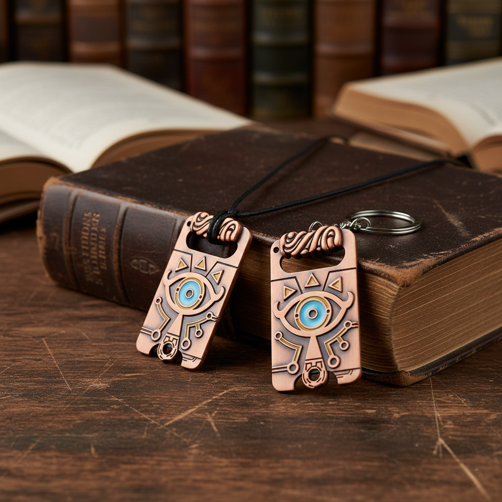 Sheikah Eye Breath of the Wild Necklace & Keychain Set