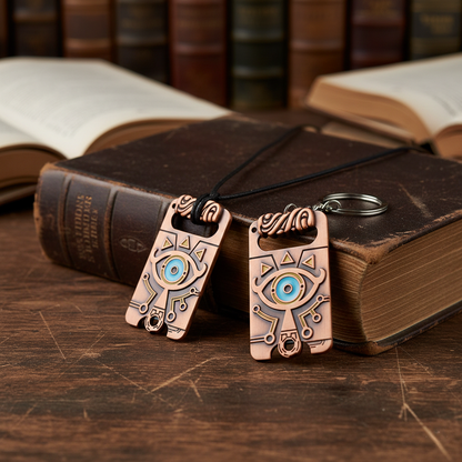 Sheikah Eye Breath of the Wild Necklace & Keychain Set
