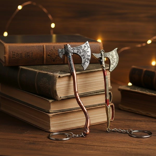 God of War Leviathan Axe keychain inspired by Kratos’ weapon from the video game