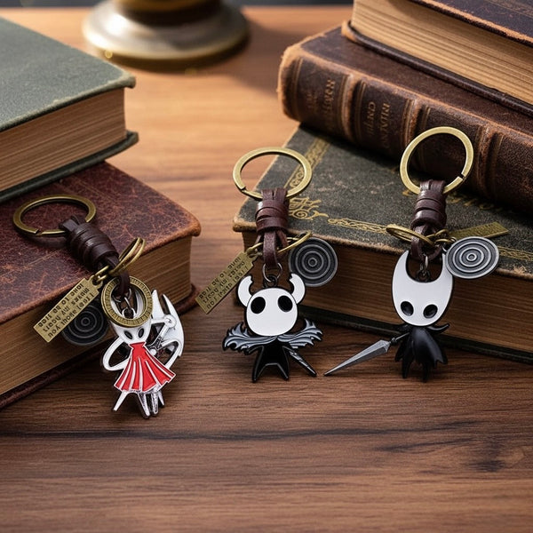 Hollow Knight and Hornet keychain inspired by the characters from the indie video game