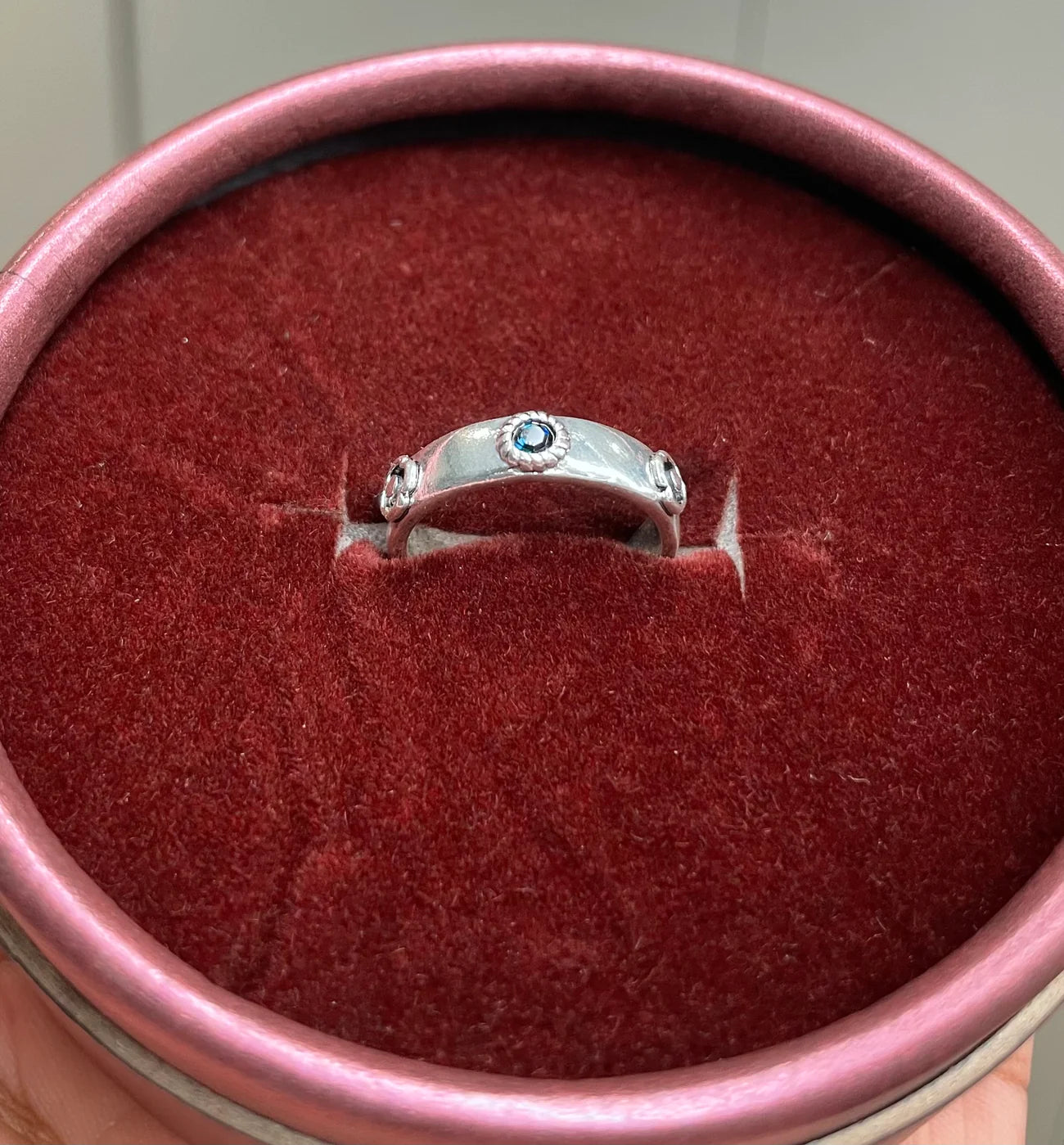howls moving castle blue emerald ring in pink gift box