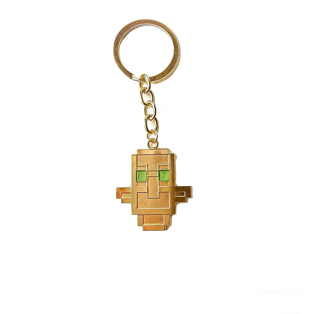 gold keychain from video game minecraft
