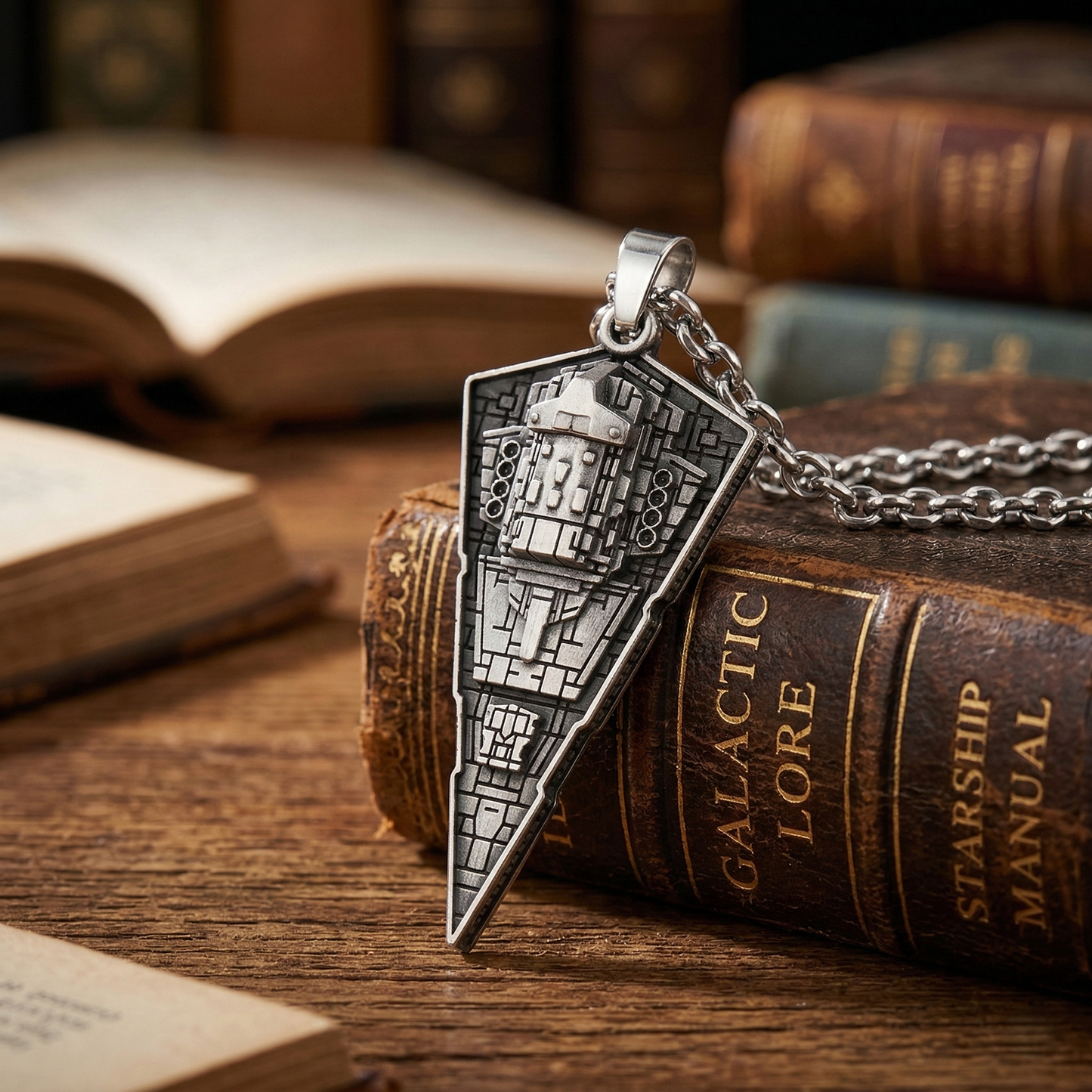 star wars star destroyer silver necklace