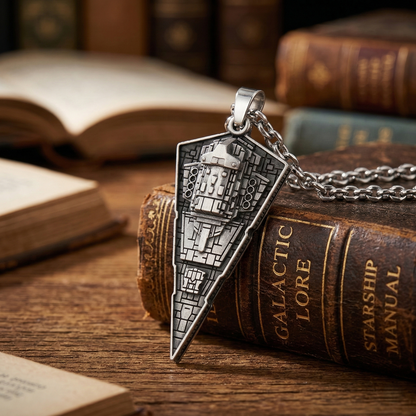 star wars star destroyer silver necklace