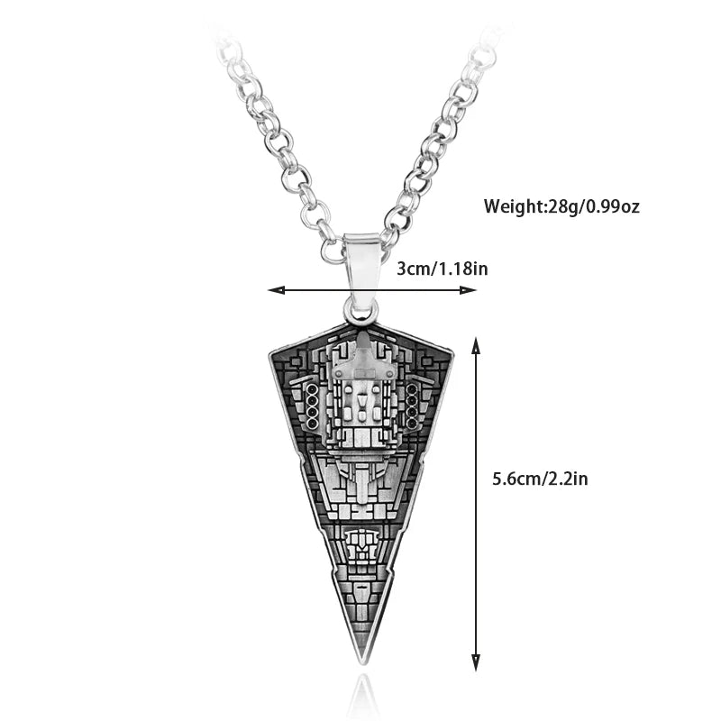 star wars detailed metal ship destroyer necklace perfect for birthday gifts