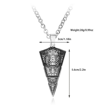 star wars detailed metal ship destroyer necklace perfect for birthday gifts