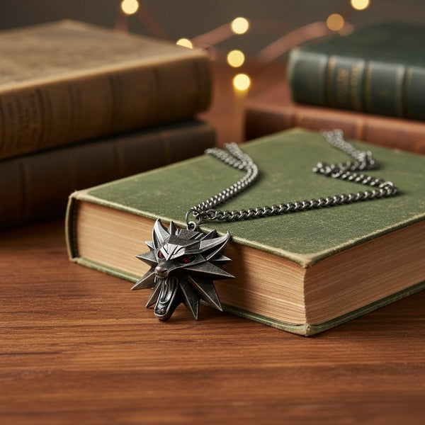 The Witcher School of the Wolf necklace inspired by Geralt of Rivia’s medallion from the video game series