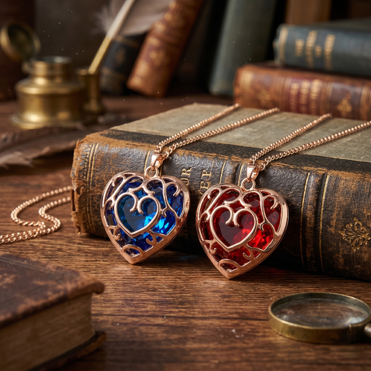 Zelda Red & Blue Heart Necklace